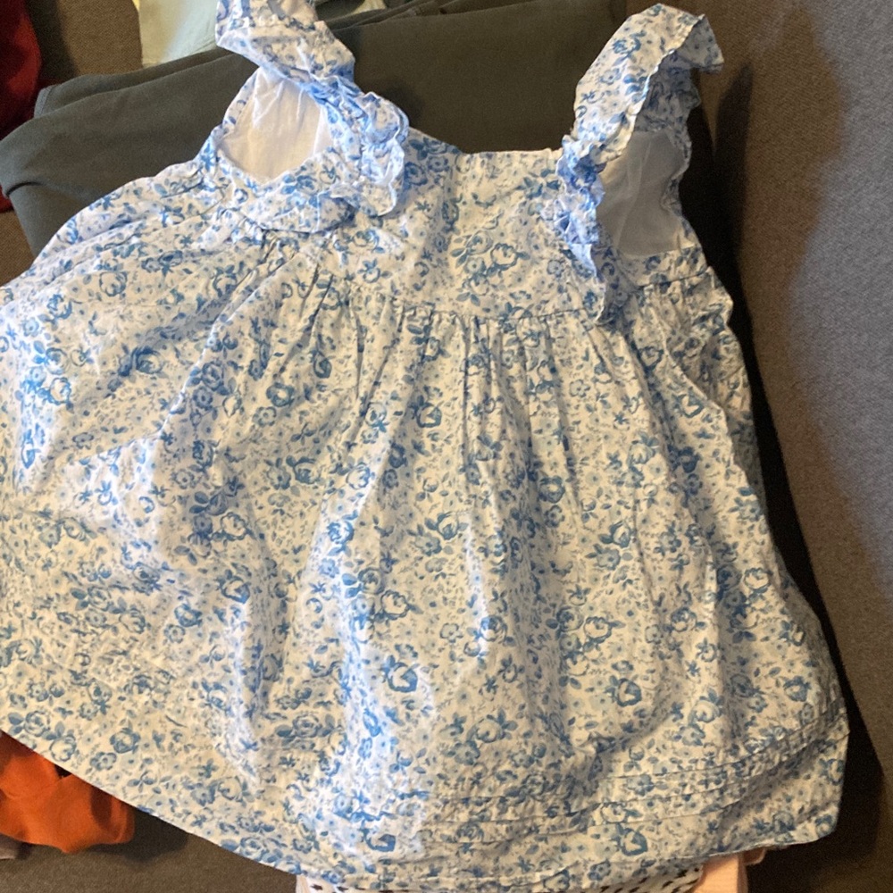 Floral Blue Kids Formal Dress